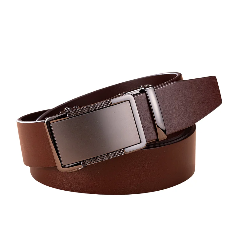 BISON DENIME Male Belts  Automatic Alloy Buckle Business Casual Men Waist Strap Fashion Cow Genuine Leather Belt Free Shipping