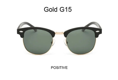 Half Frame Polarized Sunglasses Man Woman Luxury Brand Designer Sun Glasses Male Retro Rivet Mirror Eyewear Metal Gafas De Sol