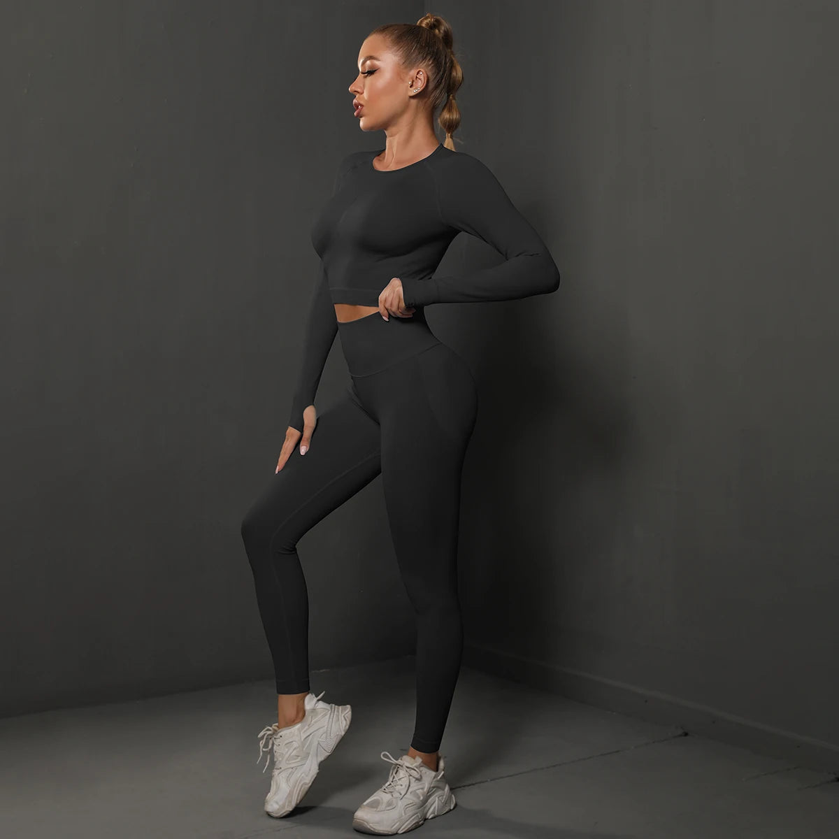 Seamless Yoga Set Crop Top High Waist Leggings Suits Women High Quality Workout Fitness Sportswear Two Piece Set For Women