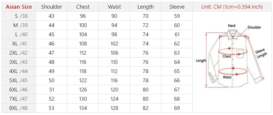 New Anti-Wrinkle Mens Shirts Long Sleeve Dress Shirts For Slim Fit Camisa Social Business Blouse White Office Shirt S-6XL