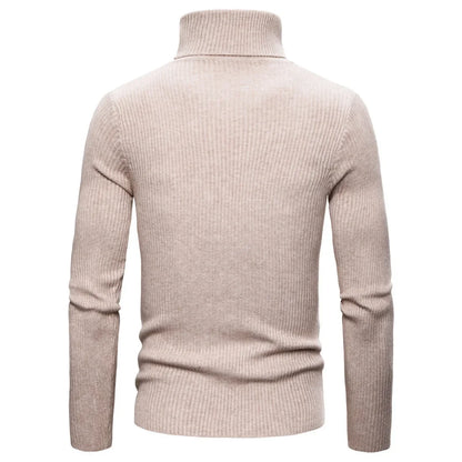 Autumn Winter New Men's Turtleneck Sweater Male Version Casual All-match Long Sleeved Stripes Knitted Sweater Pullover