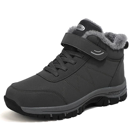 Men's Warm Snow Boots Outdoor Leather Thick Plush Winter Men's Casual Sports Shoes Waterproof and Durable Trendy Sports