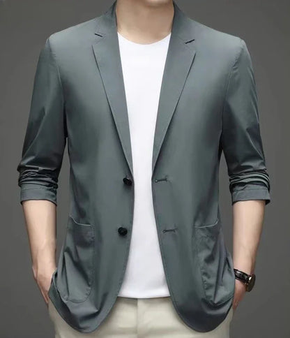 Party Coats Man Suits and Blazers Single Breasted Jacket for Men Black Menswear Summer Simple Clothing New in Spring Clothes