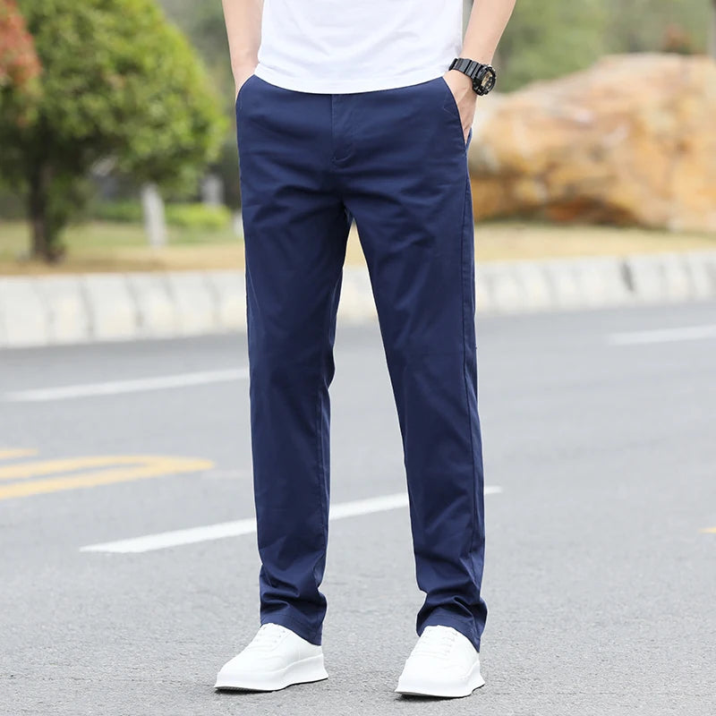 Men's High-Quality Chinos -Cotton Casual Trousers - Breathable Straight Pants (Sizes w28-w40)