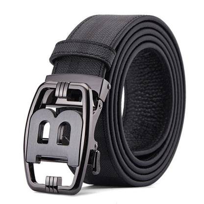 High Quality 3.4cm Business Men Belt Luxury Brand Designer famous canvas Leather Belts for men Jeans Strap Male Buckle belt