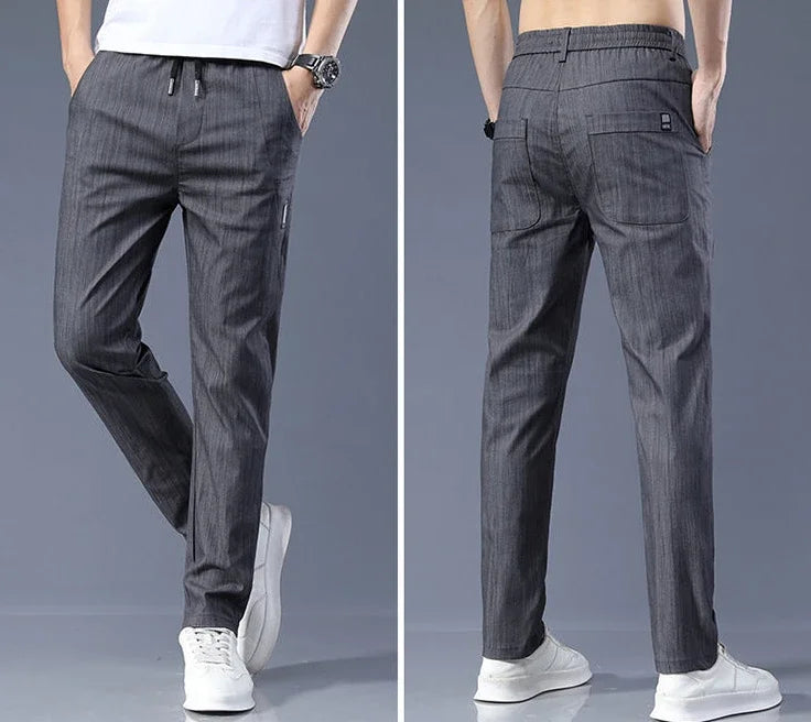 Summer Office Business Cotton Trousers For Men Tailoring Casual Pants Man Luxury Thin Vintage Long Trend Designer High Quality