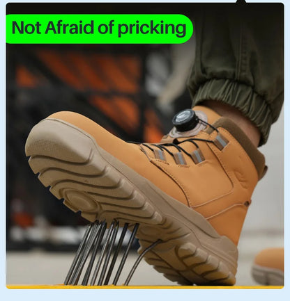 Waterproof Safety Boots Men Indestructible Steel Toe Work Boots Anti-smash Stab-resistant Safety Shoes Biker Botas Para Hombre