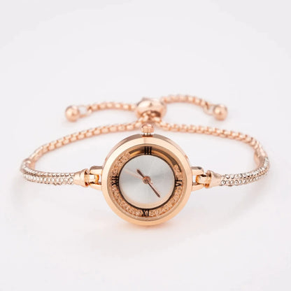 Cute Women's Steel Belt Bracelet Watch Quartz Watch Luxury Fashion Small Dial Popular Elegant Women Watch