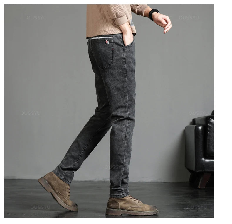 2024 New Men's Stretch Skinny Jeans Fashion Casual Cotton Denim Slim Fit Pants Male Korean Trousers Streetwear Brand Clothing