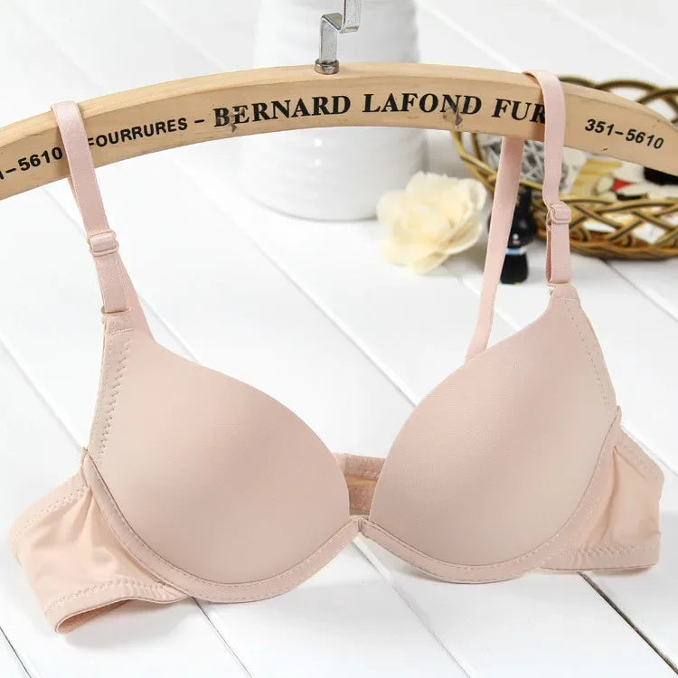 New Small Young Lady Bust Sexy Deep V Cup Bra For Women Push Up Lingerie Seamless Bralette Deep U Plunge Intimates Brassiere