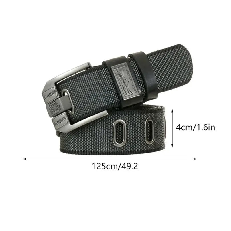 Men's Pin Buckle Youth Overalls Canvas Waistband Casual Retro Decorative Belts for Men Fashion High Quality Webbing Belt