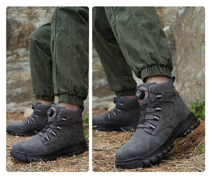 Waterproof Safety Boots Men Indestructible Steel Toe Work Boots Anti-smash Stab-resistant Safety Shoes Biker Botas Para Hombre