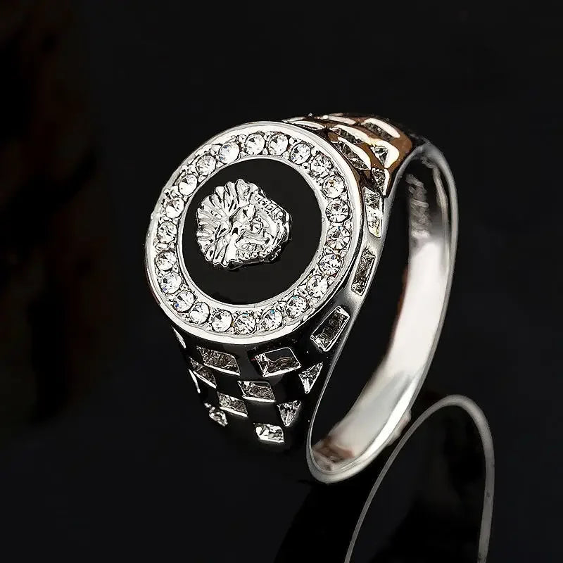 Korean Creative Medusa Ring for Men Inlaid with Zircon Fashion Domineering Rings Female Punk Style Jewelry Couple Gift Wholesale