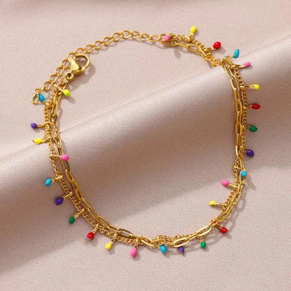 Anklets for Women Summer Beach Accessories Stainless Steel Imitation Pearl Chain Anklet Gold Color Leg Bracelets Bodychain Gifts