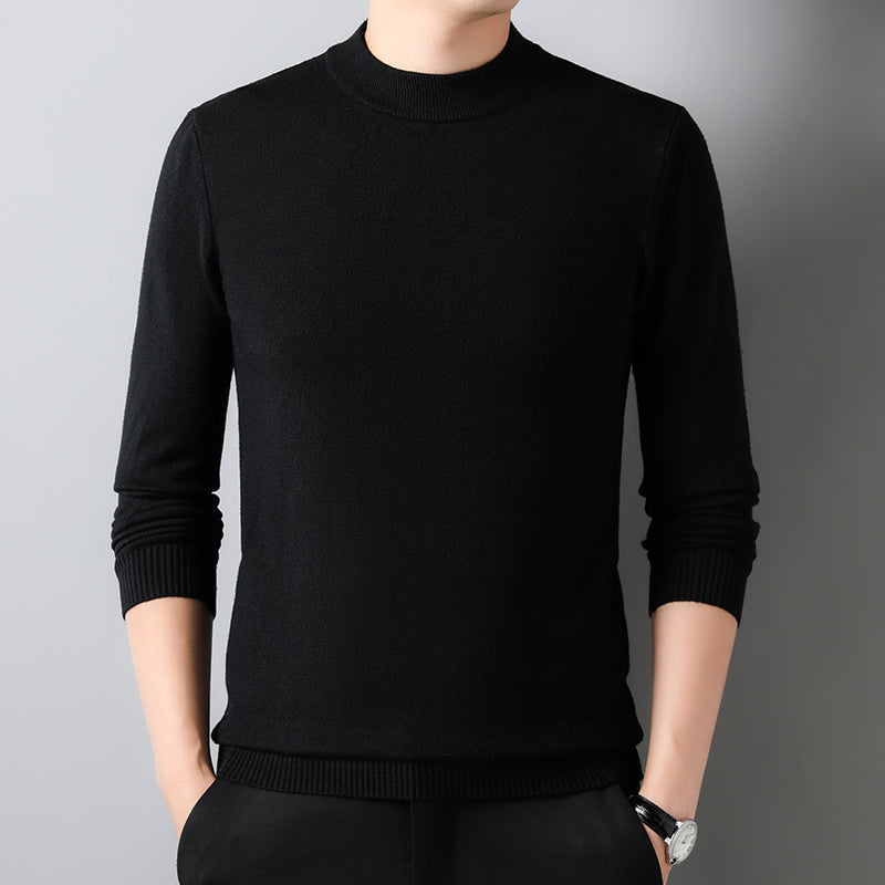 Half Turtleneck Knitwear Sweater New Autumn/Winter Mock Neck Sweatshirts Solid Color Pullovers Man Brand Casual Mens Clothing