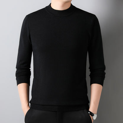 Half Turtleneck Knitwear Sweater New Autumn/Winter Mock Neck Sweatshirts Solid Color Pullovers Man Brand Casual Mens Clothing