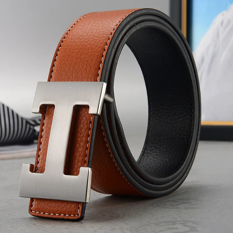 Width 3.8cm Famous Brand Belt Men Top Quality Genuine Luxury Leather Belts for Men Strap Metal Belt Fashion Women's Belt jeans