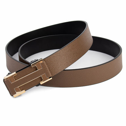 Famous men's fashionable belts, letter belts that are durable and in dark colors, are suitable to be a nice gift.