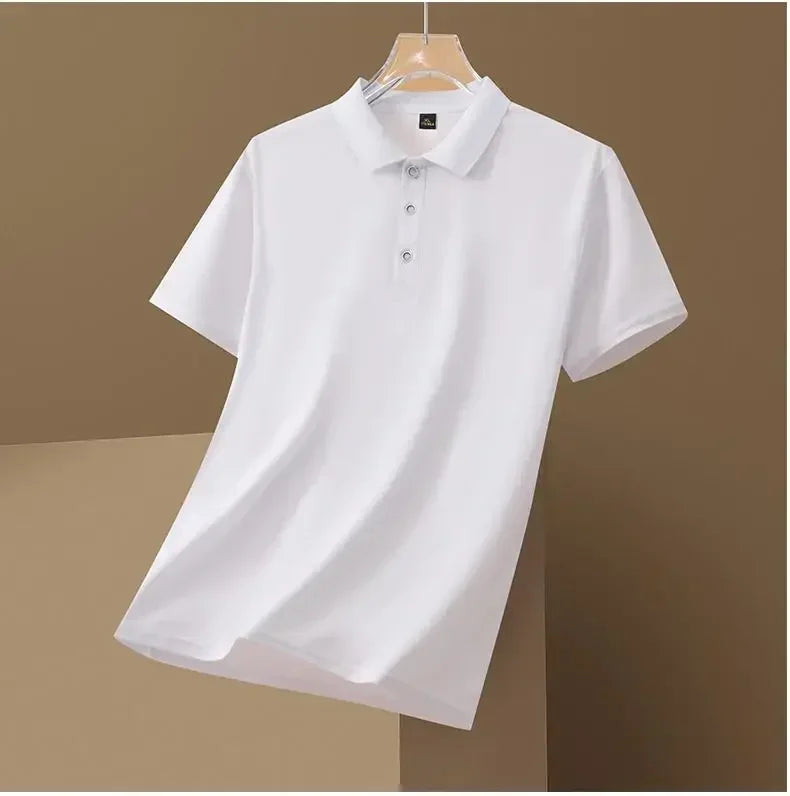 Summer Office Fashion Casual Lapel POLO Shirt Men's Top Short-sleeved T-shirt Breathable Soft and Comfortable Street Casual Top