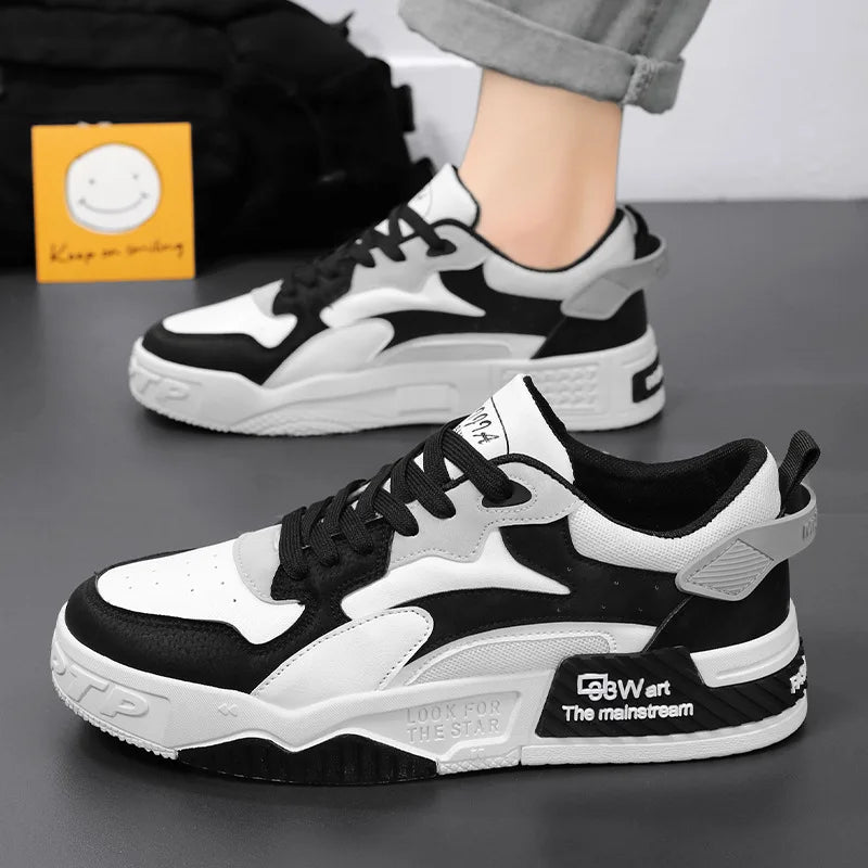 New Autumn Men's Sneakers Men's Comfortable Platform Shoes 2023 Trend Lace-up Vulcanized Shoes White Casual Sneakers Zapatillas