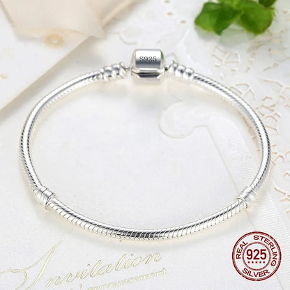 Handmade Original Fine Jewelry Silver Color Charm Bracelet Soft Smooth Snake Bone Bracelets for Women