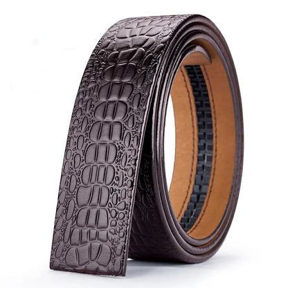 New Men's Genuine Leather Belts Double Sided Belts Men Fashion No Buckle Belts High Quality Black Brown Sided Waistband 3.5cm