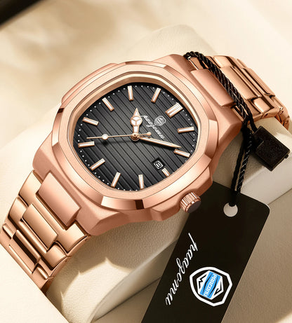 Fashion Men's Watches Business Stainless Steel Quartz Wrist Watch Calendar Date Male Casual Sports Luminous Clock