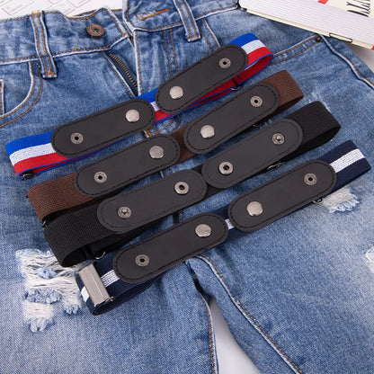 New Adjustable Belts Women Buckle-Free Waist Jeans Pants Stretch Elastic Waist Men Canvas Belt Lazy Invisible Seamless Belt