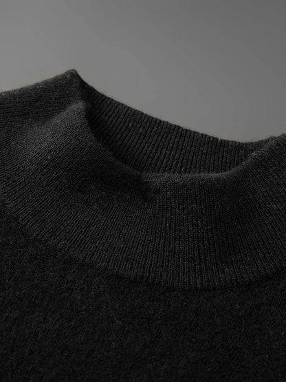 Men's Unibody No-Seam Knitted High Neck 100% Wool Sweaters Basic Pullovers Thin Pure Wool Jumpers 2024 Autumn Winter Hot Tops