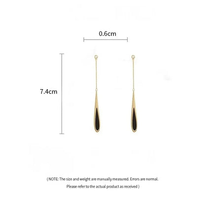 Simple Geometric Square Drop Earring For Women Korean Fashion Gold-color Line Long Tassel Dangle Earrings Party Jewelry Gift