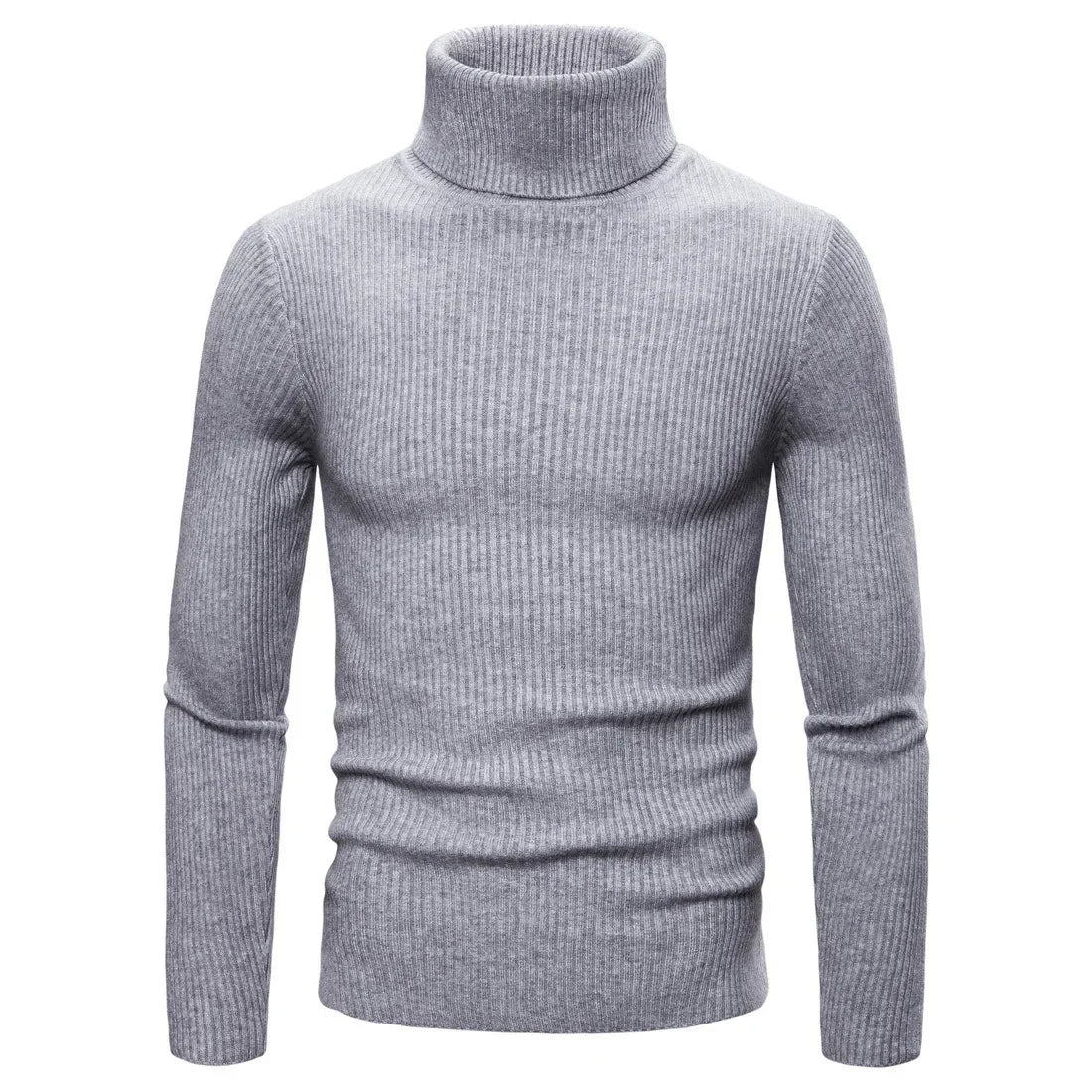 Autumn Winter New Men's Turtleneck Sweater Male Version Casual All-match Long Sleeved Stripes Knitted Sweater Pullover