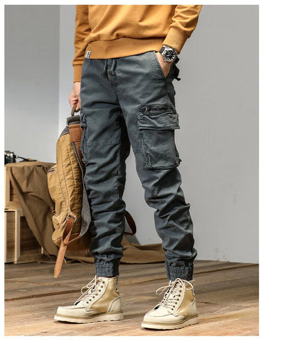 CAAYU Joggers Cargo Pants Men Casual Y2k MultiPocket Male Trousers Sweatpants Streetwear Techwear Tactical Track Black Pants Men