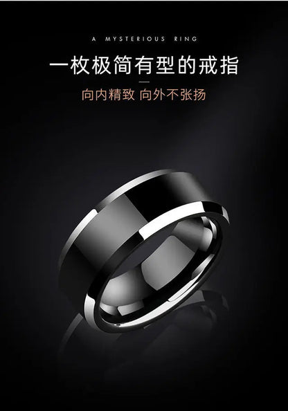 Fashion Charm Jewelry Ring for Men Women Stainless Steel Black Rings Wedding Engagement Band Quality Matte Male Jewelry