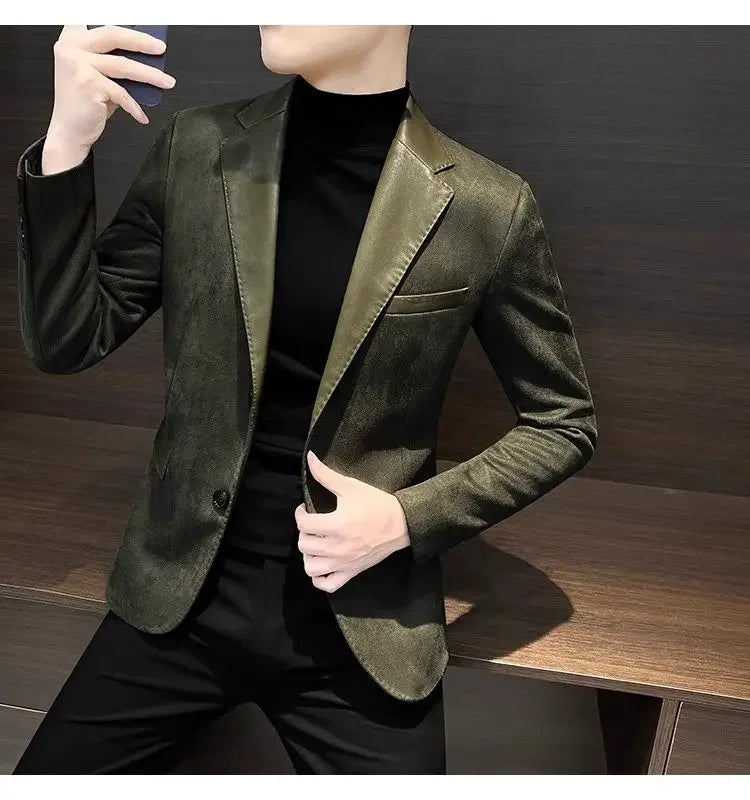 Men's Suit Jackets High Quality Slim Fit Male Blazer Thin New In Original Clothing Menswear Korean Style Coat Clothes Handsome