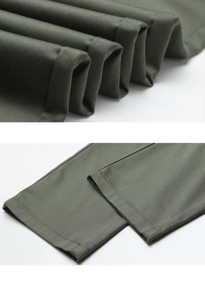 Summer Thin Men's Slim Suit Pants Fashion Business Casual Cotton Green Black Khaki Trousers Male Brand Clothing 30-40