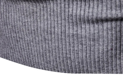 Autumn Winter New Men's Turtleneck Sweater Male Version Casual All-match Long Sleeved Stripes Knitted Sweater Pullover