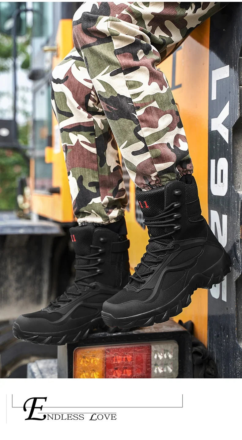 Men Tactical Boots Autumn Special Forces Field Man Boot Lightweight Outdoor Non-Slip Men Shoes Zapatillas Hombre