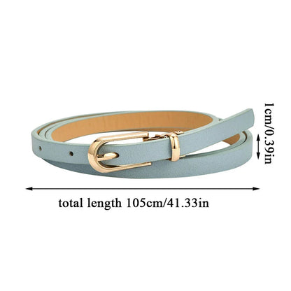 Women‘s Candy Color Waist Strap Thin Belt For Lady Girls Pants Jeans Dress Belt Alloy Pin Buckle Waistbands Adjuestable