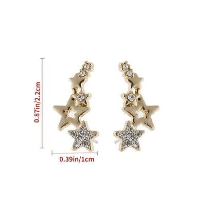 Shiny Star Stud Earrings for Women Elegant Zircon Rhinestone Mini Star Earrring Girls Party Birthday Fashion Jewelry Gifts