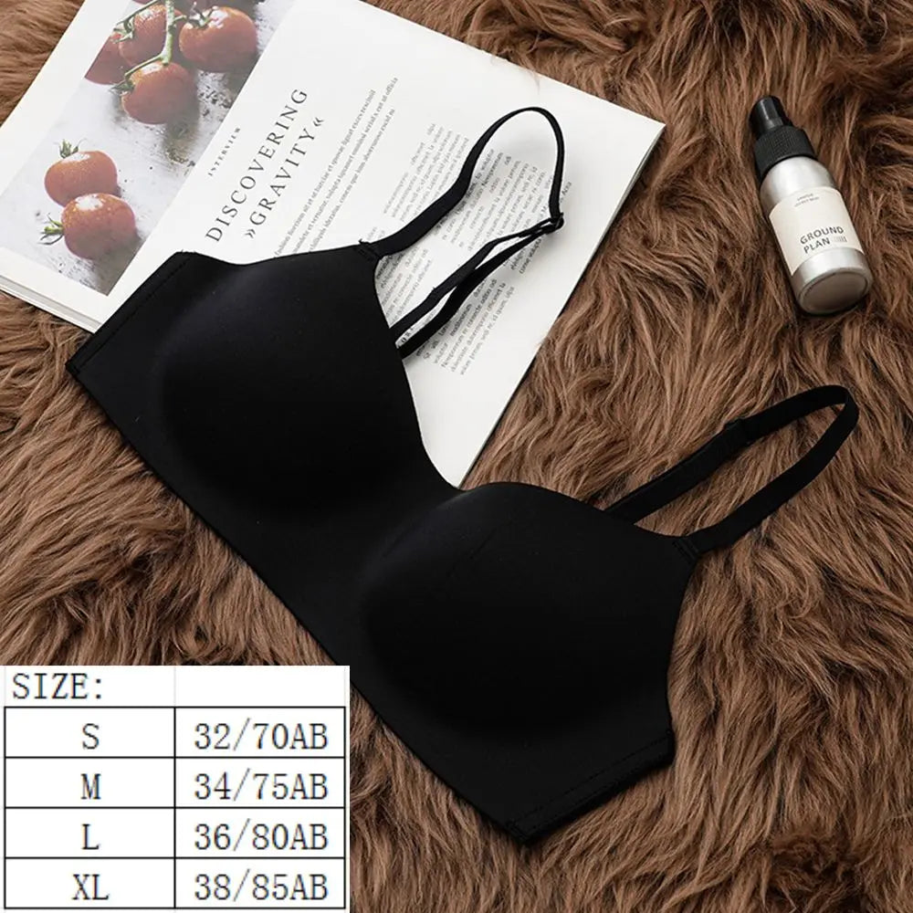 Seamless Underwear Thin Soft Comfort Women Push-Up Bra Sexy Beauty Back Non-Wire Solid Color Bras For Ladies Female Lingerie