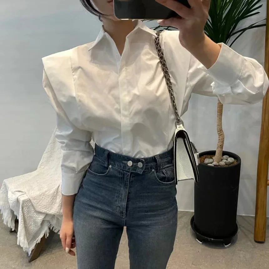 Women's Shirt Autumn 2025 New Chic Long-Sleeve Loose Blouses Street Elegant Tops Shirt OL office women blouses and tops shirts