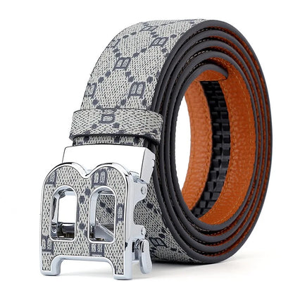 High Quality 3.4cm Business Men Belt Luxury Brand Designer famous canvas Leather Belts for men Jeans Strap Male Buckle belt