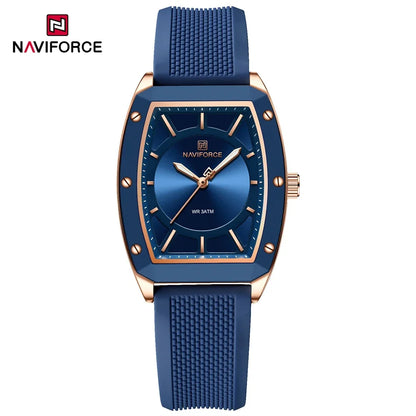 NAVIFORCE Women Quartz Watches Silicone Strap Student Sports Watch Big Dial Simple Tonneau Waterproof Wristwatches Dropshipping