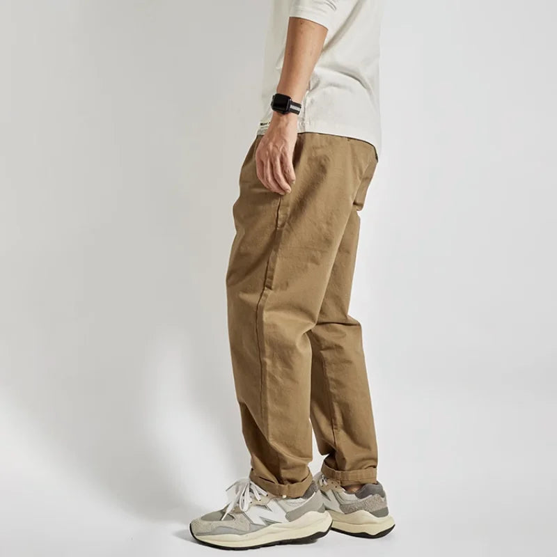 Simple CHINO straight cone overalls boys loose fashion brand street popular casual long pants INS