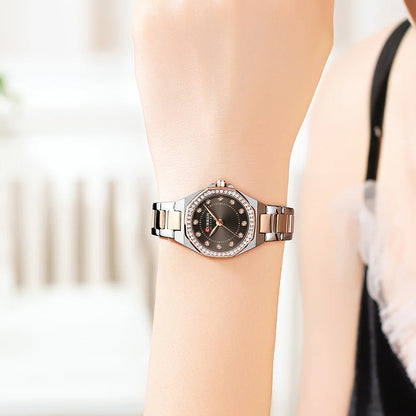 CURREN Original Diamond Watch for Women Fashion Elegant Stainless Steel Waterproof Quartz Wristwatch Luxury Ladies Dress Watches