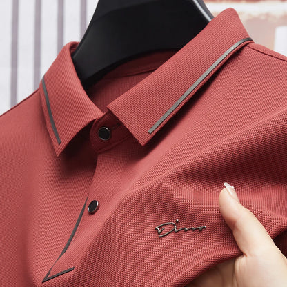 2024 High End Brand Fashion Hot Diamond Short Sleeved Advanced Printed POLO Shirt Summer New Korean Version Men's Lapel T-shirts