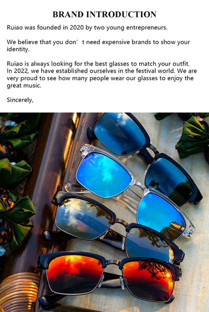 Ruiao Luxury high quality rimless diamond cut nylon lens UV400 Sunglasses fashion square metal legs glasses for men women