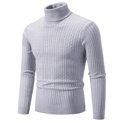 New Men's Turtleneck Sweater Casual Men's Knitted Sweater Warm Fitness Men Pullovers Tops