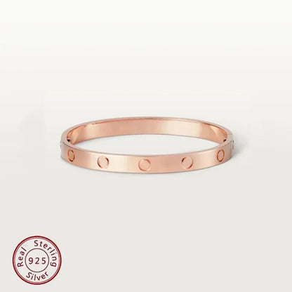 S925 Silver Original Logo 5A Quality LOVE Bracelet, Available in Three Colors, Essential for Noble Ladies