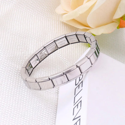 Fashion Sliver Bangle Bracelet Width Italian Elastic Charm Bracelet Simple Design Men Women DIY New Style Jewelry Gifts